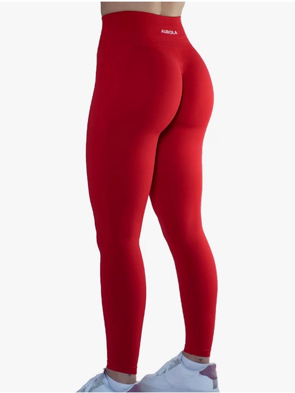 Aurora High-Rise Scrunch Bum Sculpting Leggings — Fiery Red